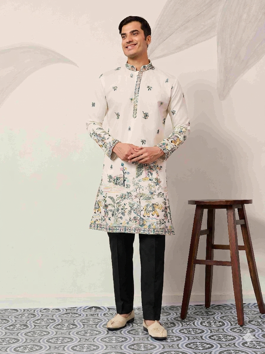 White Kurta for Indian Wedding Mens Wear