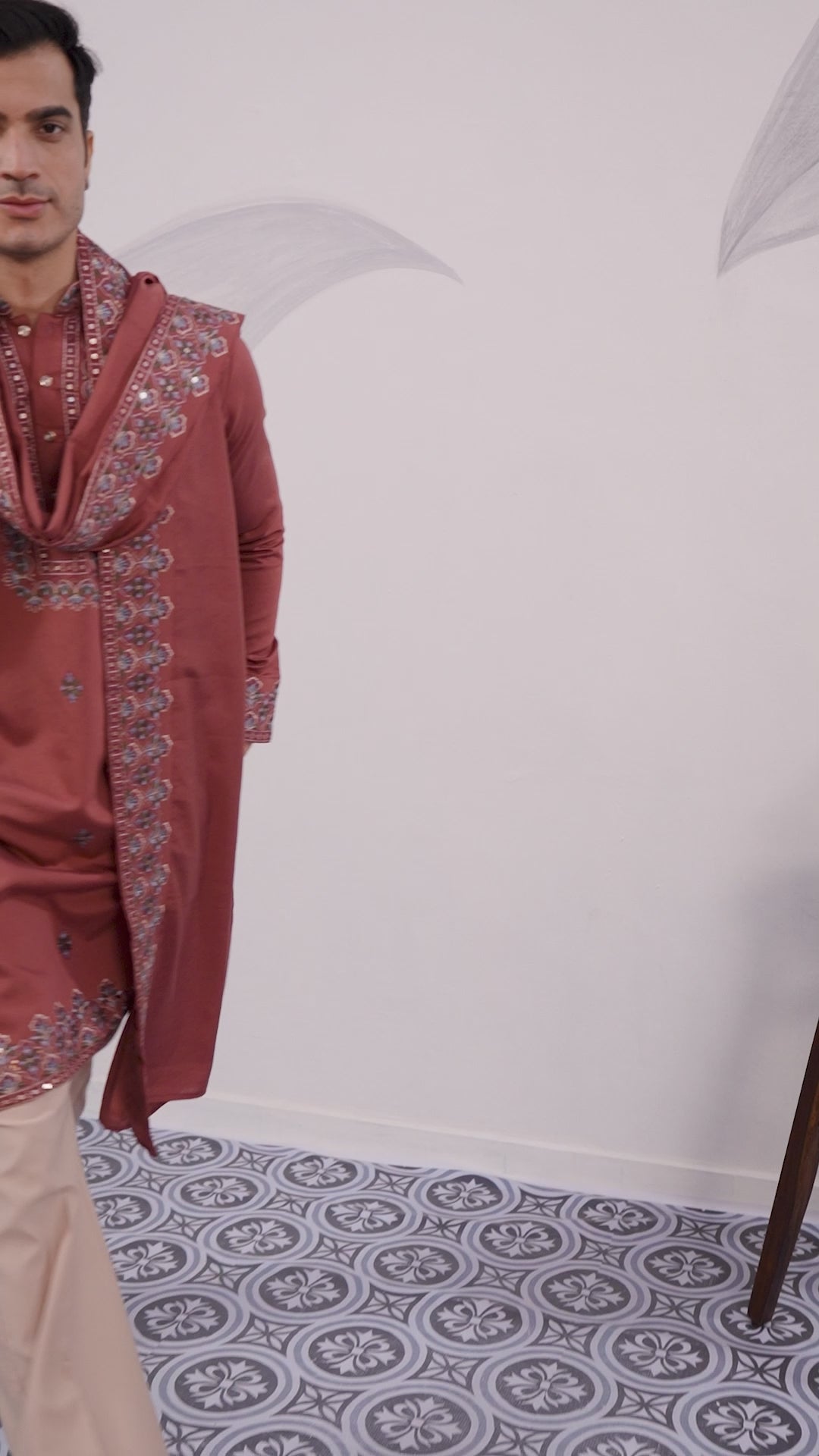 Luxury Royal Look Orange Kurta with Dupatta for Mens Collection