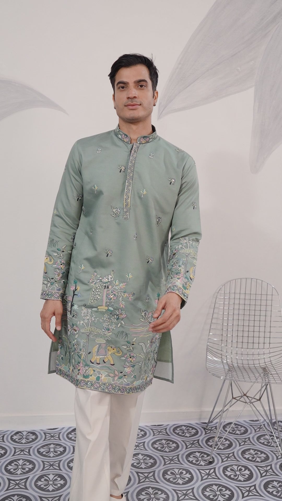 Stylish Pista Mens Wear Kurta for Wedding Occasions