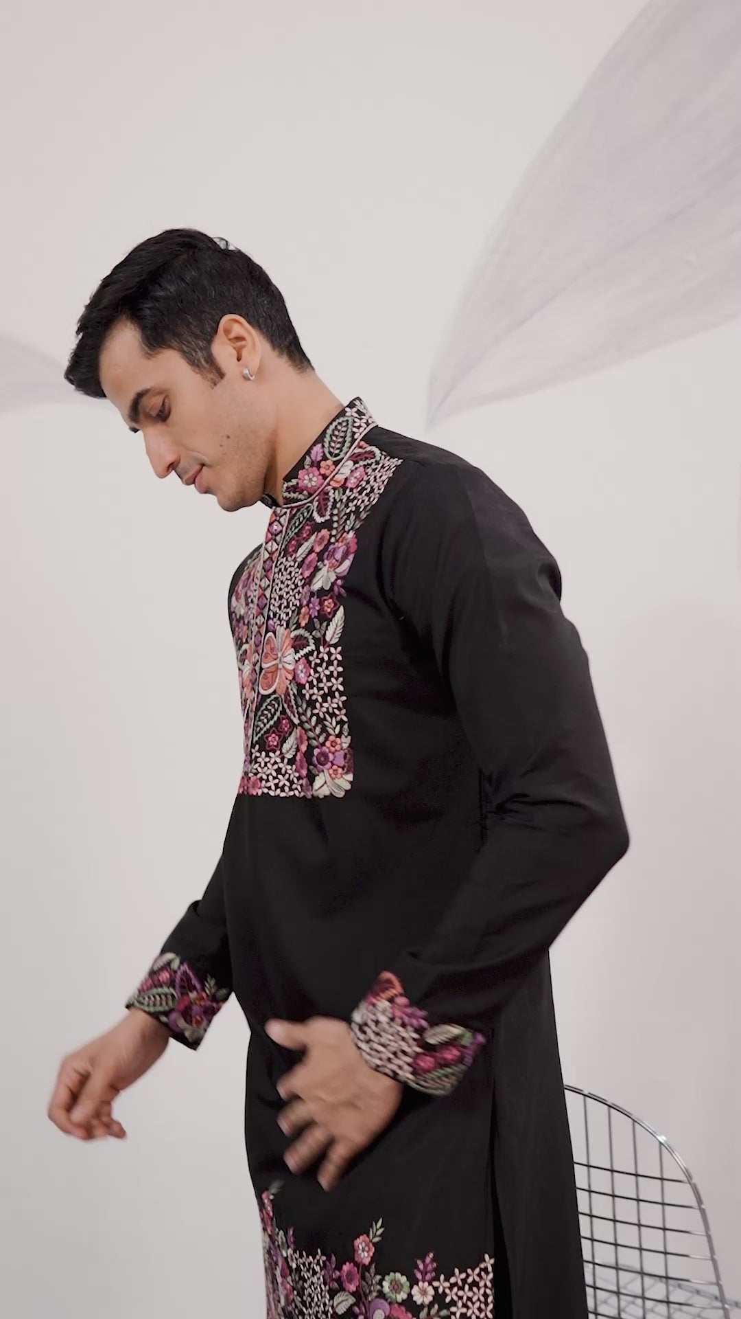 Festive Wear Premium Black Kurta Pant Set for Mens