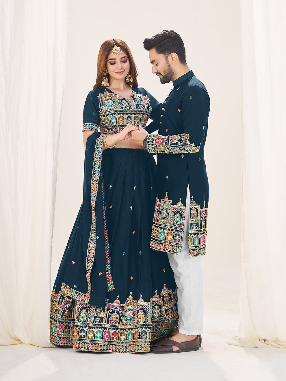 Elegant Navy Blue Wedding Combo Set