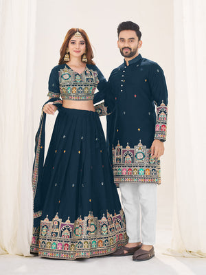 Elegant Navy Blue Wedding Combo Set