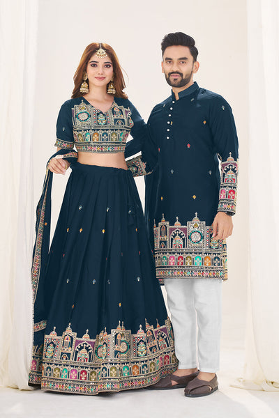 Elegant Navy Blue Wedding Combo Set