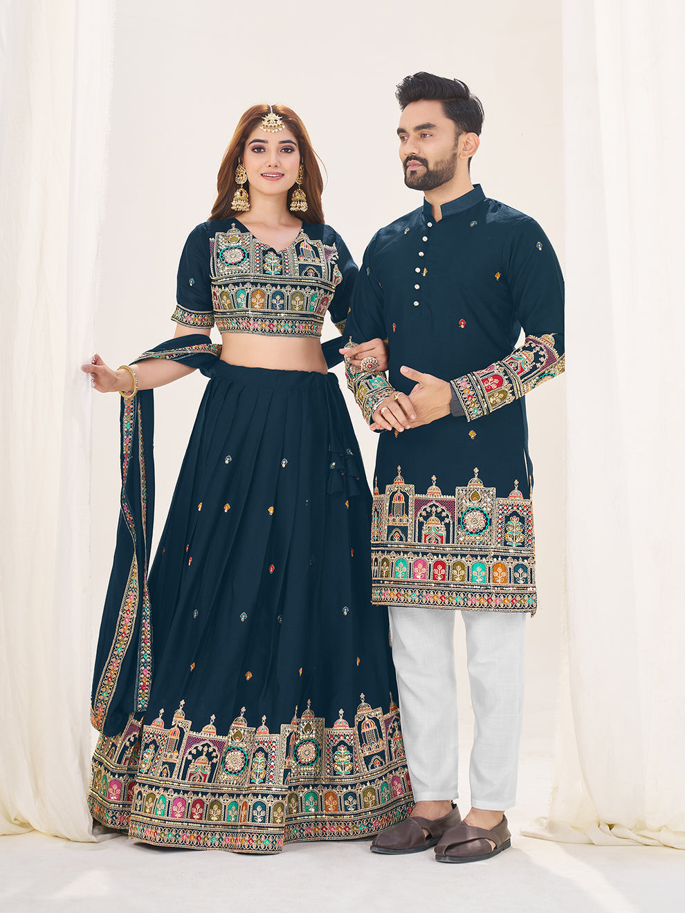 Elegant Navy Blue Wedding Combo Set