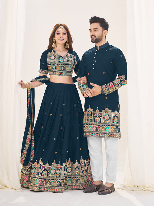 Elegant Navy Blue Wedding Combo Set