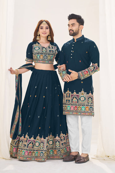 Elegant Navy Blue Wedding Combo Set