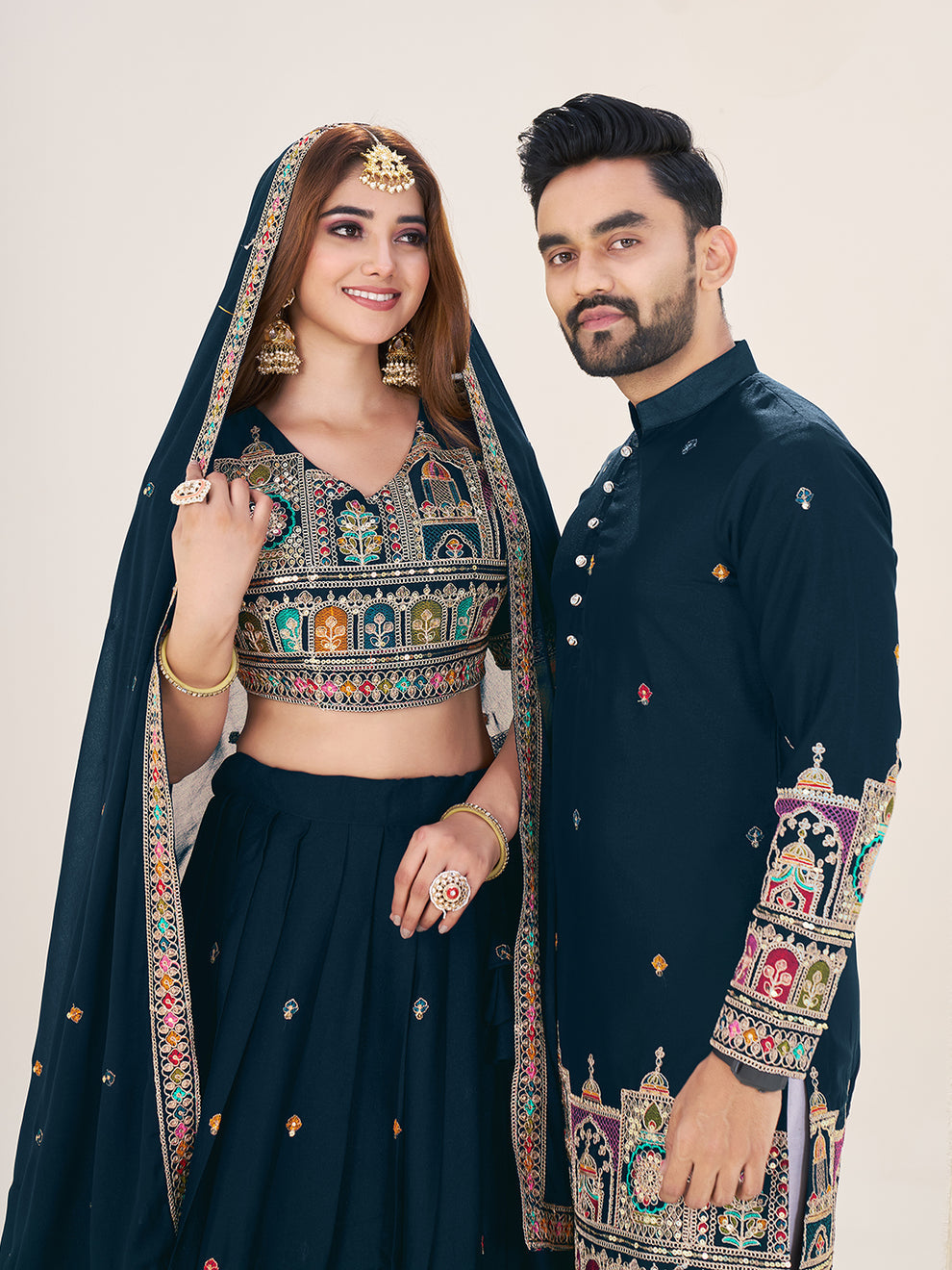 Elegant Navy Blue Wedding Combo Set