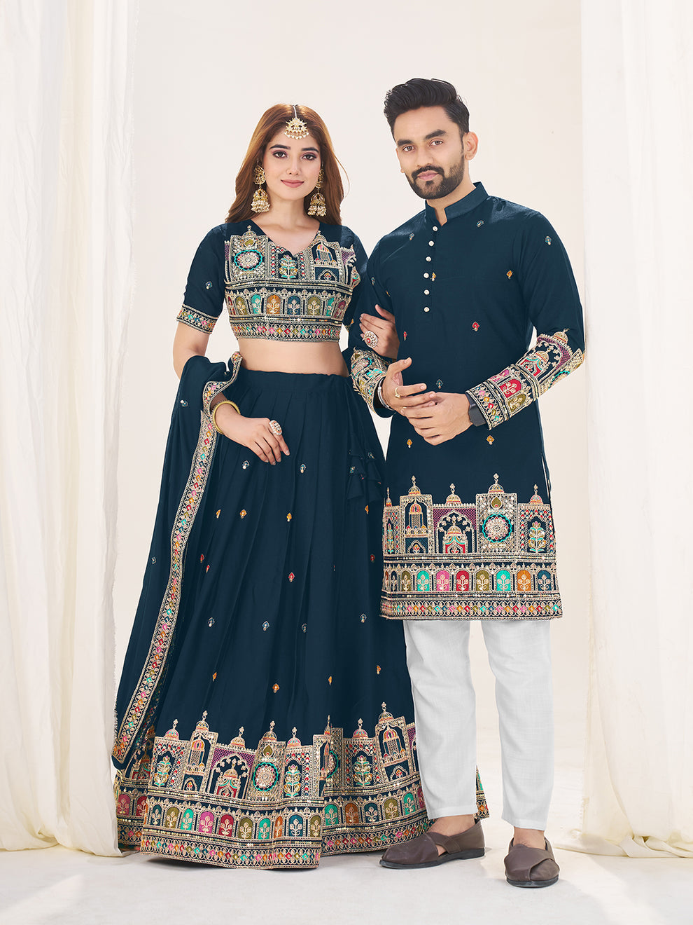 Elegant Navy Blue Wedding Combo Set