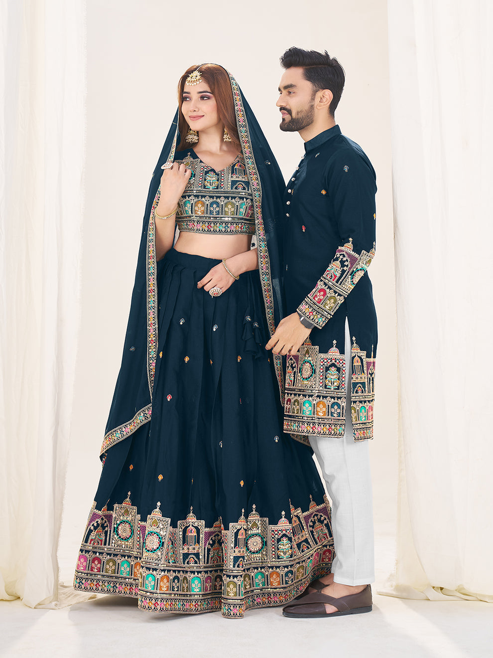 Elegant Navy Blue Wedding Combo Set