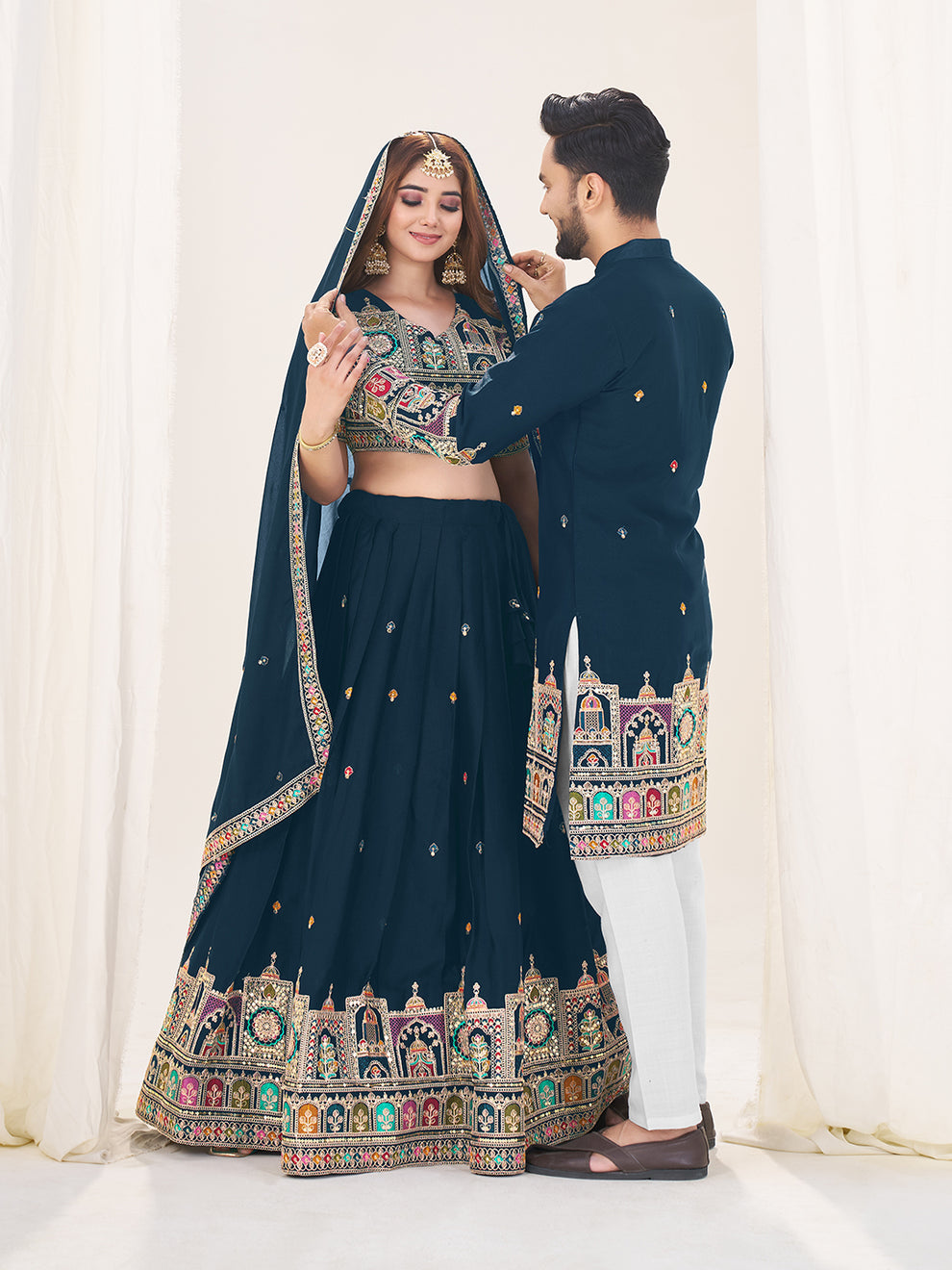 Elegant Navy Blue Wedding Combo Set
