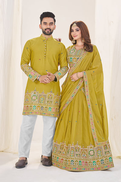 Royal Lime Green Couple Set